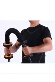 Resim Hepitop 3İn1 Ab Wheel Tekerlekli Mekik Aleti Elastik Fitness Bar Kol Ve Karın Kasları Bük Bük Egzersiz Aleti 