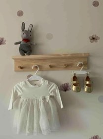 Resim Dekoratif 5 Askılı Çocuk ve Bebek Odası İçin Duvar Rafı, Modern Duvar Askılığı 