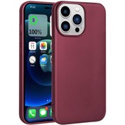 Resim Apple iPhone 14 Pro Renkli Lüx Korumalı Premier Mat Silikon Mürdüm Kılıf Gpack