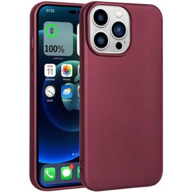 Resim Apple iPhone 14 Pro Renkli Lüx Korumalı Premier Mat Silikon Mürdüm Kılıf 