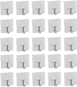 Resim 3B Trend 25 Adet Kendinden Yapışkanlı Şeffaf Metal Kancalı Askı 