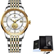 Resim Hanyang Gümüş Altın Gümüş Lıge Erkek Izle Paslanmaz Çelik En Kaliteli Lüks Düğme Su Geçirmez Aydınlık Tarih Spor Bilek Saatleri Relogio Masculino (Yurt Dışından) 