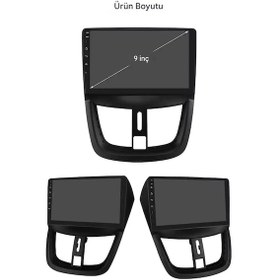 Resim Otolas 2009-2013 Peugeot 207 Için 8+128gb, 9 Inç Carplay Destekli, Kameralı Multimedya Navigasyon Ekranı 9" 