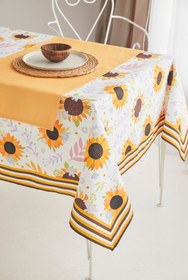 Resim Ays Home Sarı Ayçiçeği Desen Kumaş Yemek Masası Örtüsü Ve Sarı Runner - 140x140 
