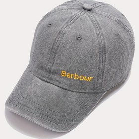 Resim 1 adet "Barbour" Nakışlı Beyzbol Kapağı - Retro Yıkanmış Yorgun Tarz, Erkekler ve Kadınlar İçin Hafif ve Ayarlanabilir Güneş Şapkası, Mavi Renkli ve Turuncu Harflerle, Dış Mekan Moda Aksesuarı, Güneş Koruma Şapkası | Şık Güneş Şapkası | Dayanıklı Başlık 