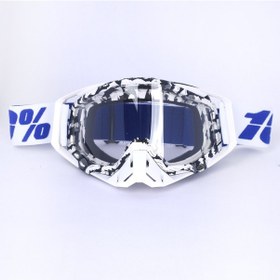 Resim Jzcat R12 Klasik Motokros Bisiklet Yarış Sporları Kayak Gözlükleri Beyaz - Gri - Mavi 