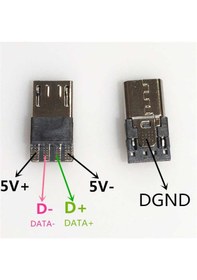 Resim 4 Pin Mikro Usb Konnektör Şarj Kablosu Soketi Set 4 Adet 