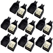 Resim 10 Adet 4 Pin 2.0 Usb Dişi Soket Plastik Kapaklı Usb Fiş Konektör 