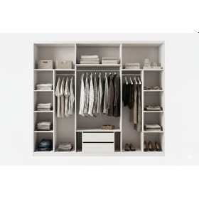 Resim Seren Mdf Membran 6 Kapaklı Gardırop Dolap 