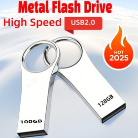 Resim Bir 2025 USB 2.0 Flash Sürücü, Yüksek Hızlı Metal, Gerçek Kapasitesi 128GB ile, Bilgisayarlar, Akıllı TV'ler ve Araba Ses Sistemleriyle Uyumlu 