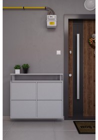 Resim Ceha Tablalı 4'lü Metal Ayakkabılık - Gri K.AYK-2.4 /G/P 7035 