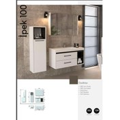 Resim İpek 100 cm Banyo Dolabı Boy Dolabı Dahil 