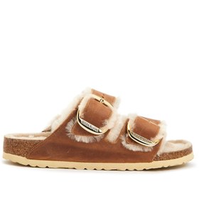 Resim Arizona Big Buckle Shearling Taba Kadın Terlik 