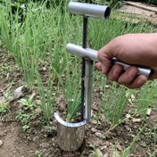 Resim 1 adet Ağır Hizmet Tipi Paslanmaz Çelik El Tipi Bahçe Nakil Makinesi - Meyveler, Çiçekler ve Sebze Çiçekleri için Manuel Nakil Makinesi | Ergonomik Metal Sap, Keskin ve Dayanıklı Tasarım, Kolay Toprak Döndürmesi İçin 