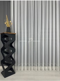 Resim Tül Perde Etek Aplike Eritme Bertu Desen Ekru 