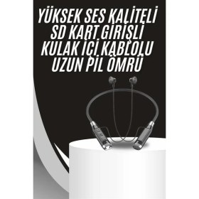 Resim Boyun Bantlı Kulak Içi Kablolu Yüksek Ses Kaliteli Bluetooth Kulaklık 