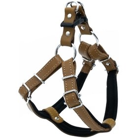 Resim Doggie Konforlu Deri El Yapımı Ronin Model Köpek Göğüs Tasması 2 x 45-55 CM Camel Kahverengi 