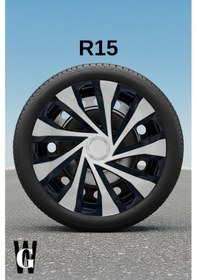 Resim Fiat Fullback 15 İnç Jant Kapağı 4 Adet Siyah Gri C123 