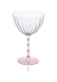 Resim The Mia Ayaklı Cam Dondurma Kasesi Pembe Beyaz 280 Ml 