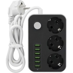 Resim Ev Ofis İçin Coğaltıcı Akım Korur Gurup Priz 3.4a 6usb 3priz 