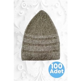 Resim Uniquetrenders 100'lü Kadife Takke Kaliteli Namaz Takkesi Taş Rengi 