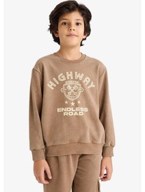 Resim Defacto Erkek Çocuk 2li Takım Baskılı Sweatshirt Eşofman Altı G4967a825wnbn589 Kahve-bn589 