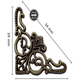 Resim Genel Markalar Köşe Süsü Metal Antik Eskitme (25x25x34mm) 12 Adet 