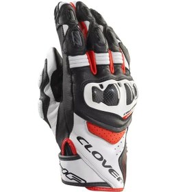 Resim Clover Rsc-4 Korumalı Motosiklet Eldiveni Siyah Beyaz Kırmızı 
