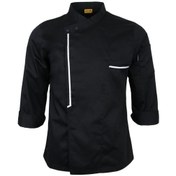 Resim Suntek Retro Şef Ceket Üniforma Uzun Kollu Otel Mutfak M-siyah 