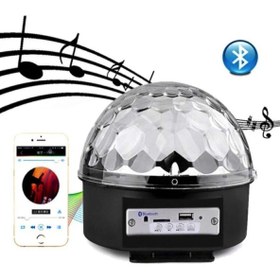 Resim Küre Disko Topu Müzik Çalar Renkli Lazer Işıklı Bluetooth Sese Duyarlı Işıklar Disko Parti Işığı 