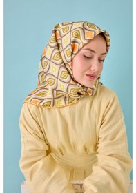 Resim Silk Home Twill İpek Eşarp 11470-33 Küf Yeşili, Yağ Yeşili, Turuncu, Sarı 
