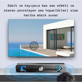 Resim Genel Markalar Kablolu Güçlü Hoparlör Bas Subwoofer Soundbar Tv Ses Sistemi Stereo 