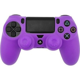 Resim Sony Playstation 4 Pro / Ps4 Slim / Playstation 4 Gamepad Koruyucu Kılıf İçin Data Frog Silikon Kapak - Mor 