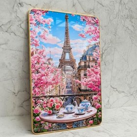 Resim Paris Eyfel Manzaralı Dekoratif Metal Tablo 40x60 Duvar Panosu Ev Ofis Duvar Dekoru Hediyelik Eşya 