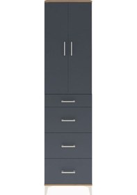 Resim Arges Dolap Tek Raflı 4 Çekmeceli 2 Kapaklı 60x30x243 Çam-ant... Çam 