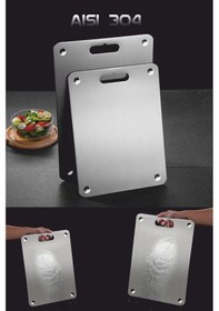 Resim Büyük-küçük Paslanmaz Çelik Kesme Tahtası Ayaklı 304 