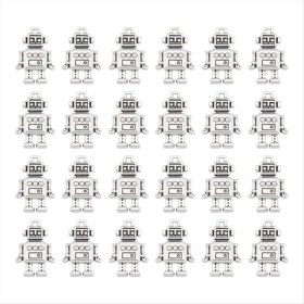 Resim Dadata Robot Kolye Toplu Mekanik Kolye Gümüş Metal Robot Retro Fütüristik Retro Kolye Bilezik (Yurt Dışından) 