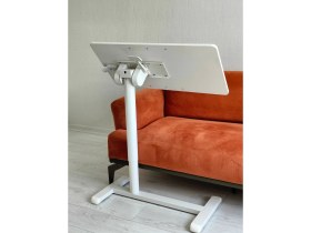 Resim Yükseklik ve Eğim Ayarlı Çalışma Masası Tekerlekli Laptop Sehpası Dizüstü Bilgisayar Masası 