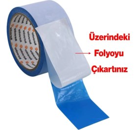 Resim Kilim Paspas Halı Bant 50 mm x 10 mt Kaydırmaz Çift Taraflı Yapışkan Toplanma Önleme Sabitleme Bandı 