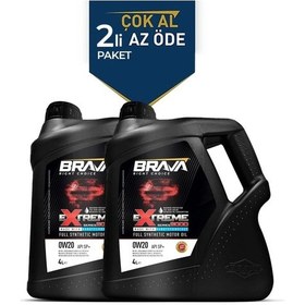Resim Brava Xenontech Tam Sentetik 0W-20 Motor Yağı 2 x 4 L 