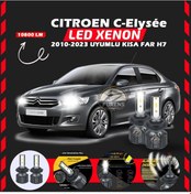 Resim Citroen C-elysee 2010-2023 Kısa Far Uyumlu Şimşek Etkili Led Xenon Premium Series H7 