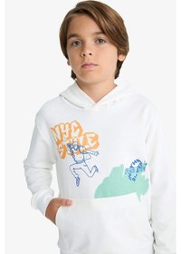 Resim Defacto Erkek Çocuk 2li Takım Baskılı Kapüşonlu Sweatshirt Eşofman Altı F2595a825auwt32 Beyaz 