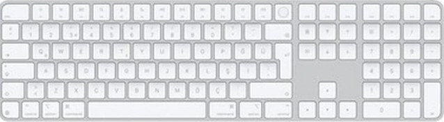 Resim Touch Id Özellikli Ve Sayısal Tuş Takımlı Magic Keyboard: Bluetooth, Şarj Edilebilir. Apple Çipe Sahip Mac Bilgisayarlarla Çalışır Türkçe Q Klavye, Beyaz Tuşlar Usb-c -11880 