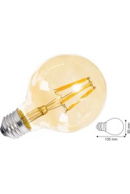 Resim Edison G95 10'lu Rustik 6W LED Ampul Amber Renk E-27 Duy Tipi Gün Işığı ile Dekoratif Aydınlatma 