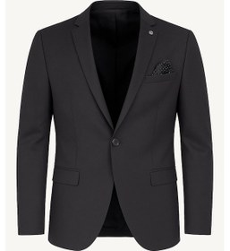 Resim Erkek Siyah Blazer Ceket İtalyan Kesim, Tek Düğmeli, Tek Yırtmaçlı Şık Klasik Model Siyah 