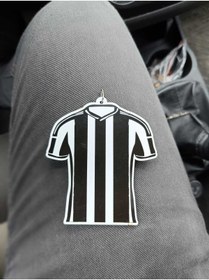 Resim Arzuca Konsept Bjk Forması Desenli Dikiz Aynası Süsü | Taraftar Ayna Süsü | Siyah Beyaz Ayna Süsü 