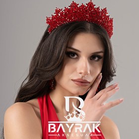 Resim SULTAN's - 980 - / 3 Boyutlu Kına Tacı - Gold 