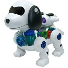 Resim Işıklı Müzikli ve Hareketli Beyaz Robot Köpek 