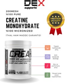 Resim Dex Supports Lasting Energy Kreatin , %100 Micronized Creatine Monohydrate 300g - 60 Servis SKT 08.2026 