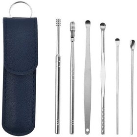 Resim Kulak Temizleme Aracı Paslanmaz Çelik Kulak Temizleme Çubuğu Kiti Ve 1 Adet Saklama Çantası Kulak Kiri Sökücü Aracı Kırmızı 